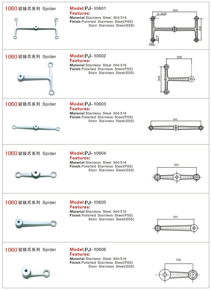 工字爪-驳接爪-PJ1060图片 工字爪-驳接爪-PJ1060图片